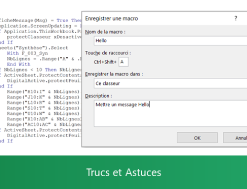 Excel – Enregistrer une macro sans notion VBA